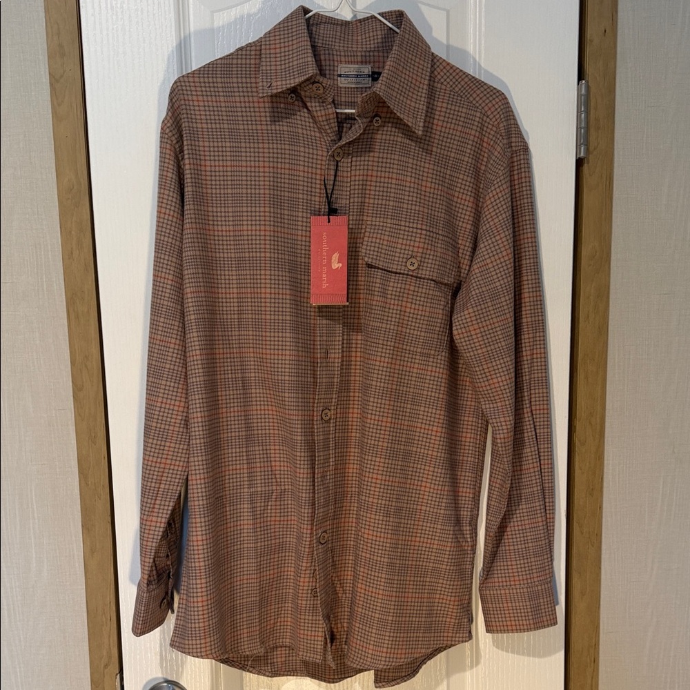 Southern Marsh Brown Checkered Men's Shirt